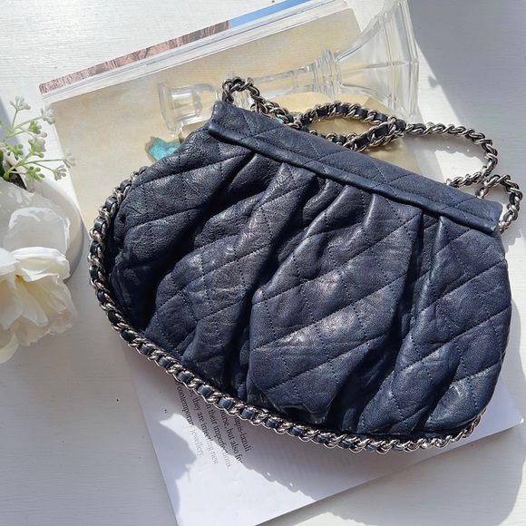 Chanel Quilted Medium Chain-Around Shoulder Messenger Blue Bag - Picture 2 of 6